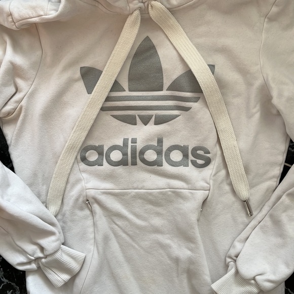 Adidas hoodie small white silver logo - Picture 4 of 5